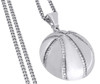 Diamond Basketball Pendant Mens .925 Sterling Silver Pave Sports Charm 0.55 Ct