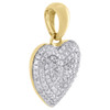 10K Yellow Gold Ladies Round Diamond Heart Pendant Puffed Pave Charm 0.29 CT.