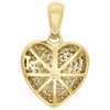 10K Yellow Gold Ladies Round Diamond Heart Pendant Puffed Pave Charm 0.29 CT.