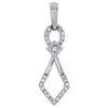 10K White Gold Round Diamond Teardrop Infinity Ladies Pendant 1.20" Charm 1/8 Ct