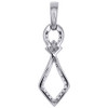10K White Gold Round Diamond Teardrop Infinity Ladies Pendant 1.20" Charm 1/8 Ct