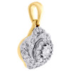 10K Yellow Gold Round Diamond Rose Ladies Pendant Swirl Flower Charm 0.33 Ct.