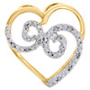 10K Yellow Gold Round Diamond Cut Out Heart w/ Swirl Slide Pendant 1/20 Ct.