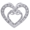 10K White Gold Round Diamond Double Heart w/ Infinity Slide Pendant 1/6 Ct.