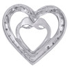 10K White Gold Round Diamond Double Heart w/ Infinity Slide Pendant 1/6 Ct.