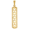 10K Yellow Gold Round Diamond Chain Link Frame Pendant Ladies Necklace 0.25 Ct.