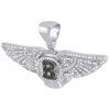 Black Diamond Custom Bentley Pendant 10K White Gold Flying B Charm 1.05 Tcw.