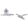 10K White Gold Round Diamond Double Bar Studs Ladies Screw Back Earrings 1/12 Ct