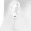 10K Yellow Gold Diamond Flower Stud Milgrain Halo 6mm Circle Earrings 0.17 Ct.