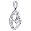 10K White Gold Round Solitaire Diamond Fancy Pointed Oval Pendant Wreth 1/4 CT.