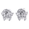 10K White Gold Round Diamond Mini Butterfly Studs Screw Back Earrings 1/5 Ct.