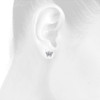 10K White Gold Round Diamond Mini Butterfly Studs Screw Back Earrings 1/5 Ct.