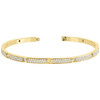 18K Yellow Gold Genuine Round Cut Diamond Stackable Bangle 20cm Bracelet 1.88 CT