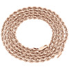 10K Rose Gold Diamond Cut Solid Rope Chain 5mm Twist Shiny Necklace 22 - 30 Inch