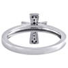 .925 Sterling Silver Round Black Diamond Cross Right Hand Cocktail Ring 1/10 Ct.