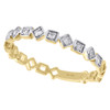 10K Yellow Gold Diamond Square Design Ladies Right Hand Cocktail Ring 1/10 Ct.