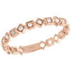 10K Rose Gold Diamond Square Design Ladies Right Hand Cocktail Ring 1/10 Ct.