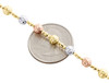 collier de chaîne de perles italiennes coupées en bonbon / lune en or tricolore 14 carats de 5 mm 18 pouces