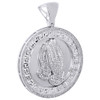 Diamond Praying Hand Pendant Sterling Silver Medallion Greek Key Charm 1.15 Ct
