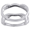 14K White Gold Diamond Solitaire Engagement Wrap Contour Enhancer Ring 0.50 Ct.