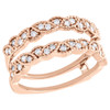 14K Rose Gold Diamond Solitaire Engagement Wrap Braided Enhancer Ring 0.33 Ct.