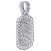 10k White Gold Miami Cuban Link Diamond Dog Tag Pendant 1.55" Pave Charm 0.59 CT