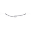 14K White Gold Solitaire Round Diamond Contour Necklace Ladies Chain 20" 1/2 Ct.