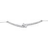 14K White Gold Solitaire Round Diamond Contour Necklace Ladies Chain 20" 1 Ct.