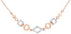 14K Rose Gold Round Diamond Geometric Design Necklace Ladies Chain 20" 0.20 Ct