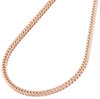 Cadena de eslabones de caja franco hueco 3d de oro rosa real de 10 quilates, collar de 3 mm, 22-30 pulgadas