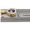 10K Yellow Gold Dancing Diamond Teardrop Pendant Mini Cut-Out Charm 0.33 Ct.