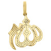 10K Yellow Gold Diamond Pendant Islamic Allah Arabic Scripture Pave Charm 1/2 CT