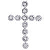 14K White Gold Round Diamond Fancy Cross Slide Pendant Milgrain Charm 0.13 Ct.