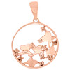 14K Rose Gold Round Diamond Scattered Butterfly Pendant Cut-Out Charm 1/10 Ct.