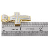 10K Yellow Gold Diamond Mini Domed Outline Cross Pendant 1.45" Mens Charm 1/4 Ct