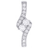14K White Gold Two Stone Round Diamond Hearts Together Pendant Slide Charm 1 CT. 14K White Gold Two Stone Round Diamond Hearts Together Pendant Slide Charm 1 CT.