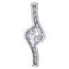 14K White Gold Two Stone Round Diamond Hearts Together Pendant Slide Charm 1 CT.