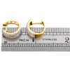 10K Yellow Gold Baguette Diamond 3 Row Hoops Ladies Huggie Earrings 0.50 Ct.