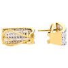 14K Yellow Gold Baguette Diamond Ladies Hoops 6 Row Huggie Earrings 0.88 Ct.