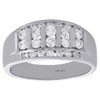 14K White Gold Round Diamond Mens Wedding Band Tier Design Engagement Ring 1 Ct.