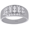 10K White Gold Round Diamond Mens Wedding Band Tier Design Engagement Ring 1 Ct.