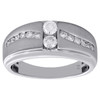 10K White Gold Solitaire Diamond Mens Wedding Band Hearts Together Ring 0.63 Ct.