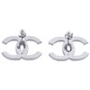 18K White Gold Diamond CC Custom Designer Studs 16mm x 23mm Earrings 2.92 CT.