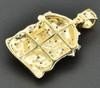 Diamond Jesus Face Pendant Piece 10K Yellow Gold 0.17 Ct Mini Sideways Charm