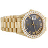 Rolex President Day-Date 18038 Diamond Watch 18K Gold 36mm Gray Roman 3.54 CT.