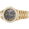 Rolex President Day-Date 18038 Diamond Watch 18K Gold 36mm Gray Roman 3.54 CT.