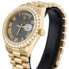 Rolex President Day-Date 18038 Diamond Watch 18K Gold 36mm Gray Roman 3.54 CT.