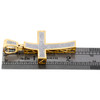 10K Yellow Gold Diamond Concave Dipped Cross Pendant 2" Mens Pave Charm 7/8 CT.