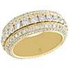10K Yellow Gold Genuine Diamond Eternity Wedding Band Mens Ring 9.25mm | 5.1 CT.