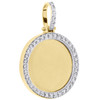 10K Yellow Gold Memory Frame Diamond Medallion Photo Engrave Pendant 1.05 CT.